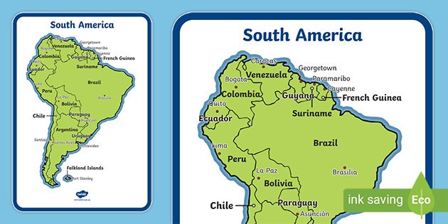 south america map