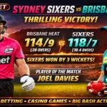 brisbane heat vs sydney sixers match scorecard